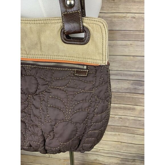 Fossil Key Per Brown Tan Quilted Handbag - Picture 2 of 9